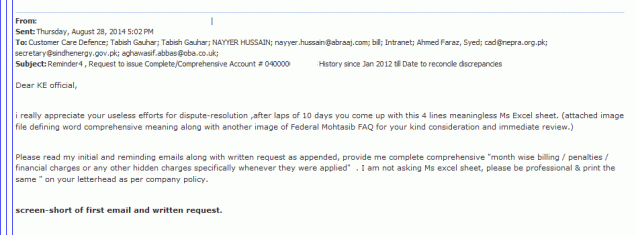 Reminder sent by me after receiving record @ informal manner and incomplete/ not on their letter head